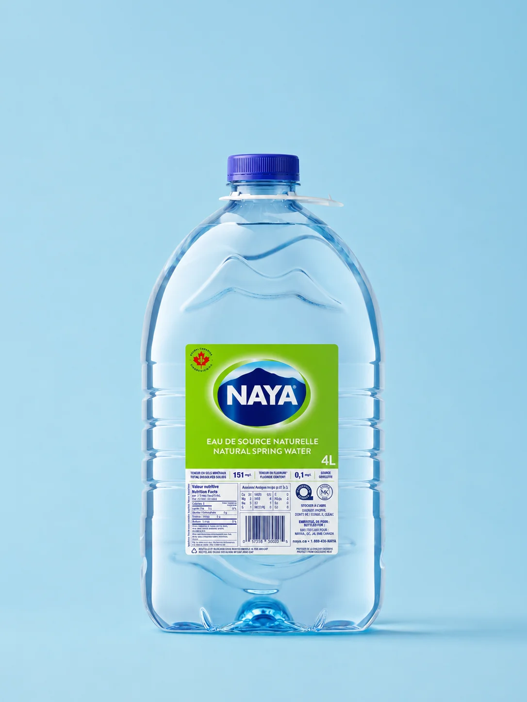 Bouteille d’eau de source Naya 4 L